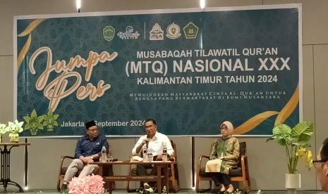 Konferensi pers MTQ Nasional ke-30 di Jakarta, Rabu (4/9/2024).