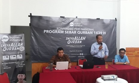 Konferensi pers nasional Program Sebar Qurban 1439 hijriah di Jambon Resto Yogyakarta, Selasa (24/7). 