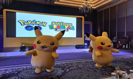 Konferensi pers peluncuran fitur bahasa Indonesia di gim Pokemon Go dan pengumuman Pokemon Festival Jakarta di Ballroom Hotel Indonesia Kempinski, Jakarta, Rabu (30/11/2022). 