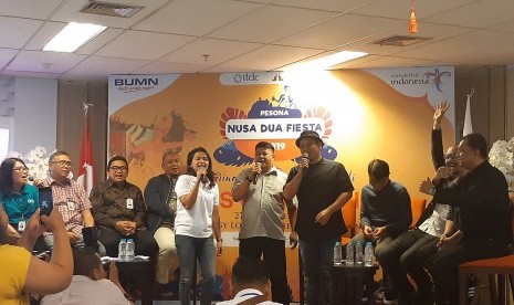 Konferensi pers Pesona Nusa Dua Fiesta di Jakarta, Jumat (27/9).