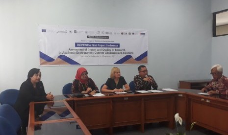 Konferensi Pers Repesea Final Project Conference di FEB UGM, Rabu (4/9). 