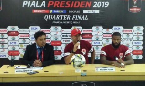 Konferensi Pers usai laga Persija Jakarta kontra Kalteng Putra, di Stadion Patriot Chandrabhaga, Bekasi.