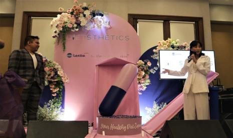 Konferesi pers penandatanganan kerja sama The Aesthetics Skin dengan Kimia Farma Diagnostika, Jakarta, Kamis (29/9/2022).