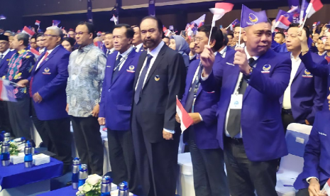 Kongres II Partai Nasdem di Jiexpo, Kemayoran, Jakarta, Jumat (8/11). 