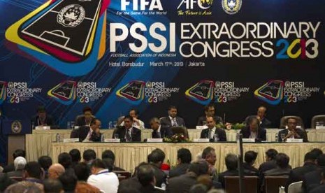  Kongres Luar Biasa (KLB) PSSI 2013 di Jakarta, Ahad (17/3).