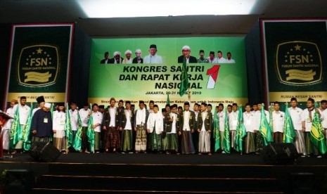 Kongres Santri dan Rapat Kerja Forum Santri Nasional (FSN) I di Jakarta Convention Center (JCC), Sabtu (30/3)