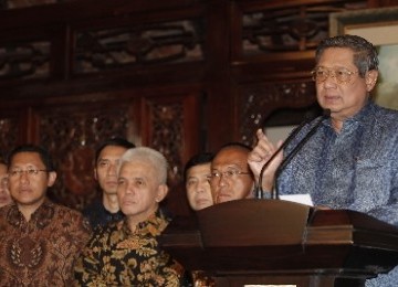 Konpers Presiden SBY bersama Setgab di Cikeas Bogor, Rabu malam, 14/3