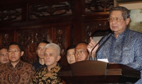 Konpers Presiden SBY bersama Setgab di Cikeas Bogor, Rabu malam, (14/3).