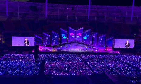 Konser BTS Yet to Come Busan sukses terselenggara di Stadium Utama Asaid, Korsel, Sabtu (15/10/2022).