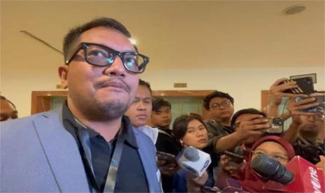 Koordinator Tim Pemenangan Rido, Ramdan Alamsyah saat dijumpai di sebuah hotel di Jakarta Pusat, Ahad (8/12/2024).