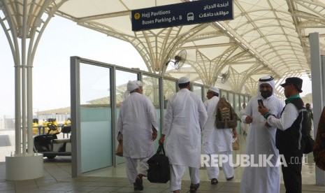 Koridor paviliun 3 haji di Bandara Internasional Amir Mohammed Bin Abdulaziz (AMA) di Madinah, Kamis (27/7). 