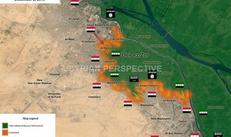 Kota Deir al-Zour di peta Suriah