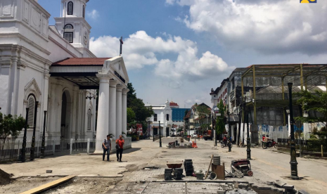 Kota Lama Semarang. Penataan Kawasan Kota Lama Semarang ditargetkan rampung akhir April 2019.  