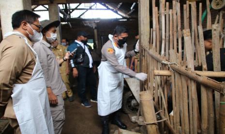 Kota Malang meluncurkan kegiatan vaksinasi untuk hewan ternak yang terpapar Penyakit Mulut dan Kuku (PMK) di Jalan Istiqomah RT 12 RW 1 Kelurahan Tlogowaru, Kecamatan Kedungkandang, Kota Malang, Senin (27/6/2022). 