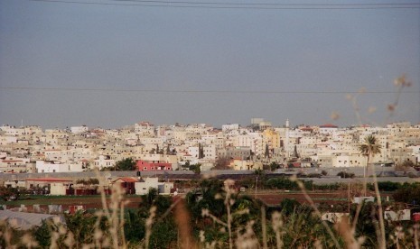 Kota Qalqilya di Tepi Barat Sungai Yordan, Palestina.