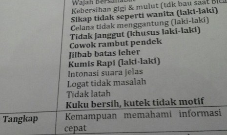 Kriteria masuk perusahaan BUMN yang melarang menggunakan jilbab syar'i yang diunggah Dwi Estningsih