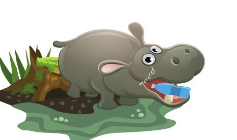 Kuda Nil di Taman Safari Indonesia, dilempari sampah plastik oleh pengunjung (ilustrasi)