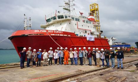 Kunjungan LPEI untuk meninjau kesiapan Kapal MV Dolphin Geo Survey di Tanjung Uncang, Kota Batam akhir pekan lalu.