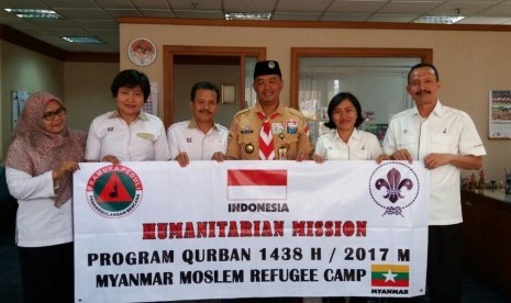 Kwartir Nasional (Kwarnas) Gerakan Pramuka bertolak ke Myanmar menjelang Idul Adha 1438 Hijriyah.