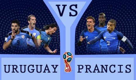 Laga 8 Besar Piala Dunia, Uruguay Vs Prancis