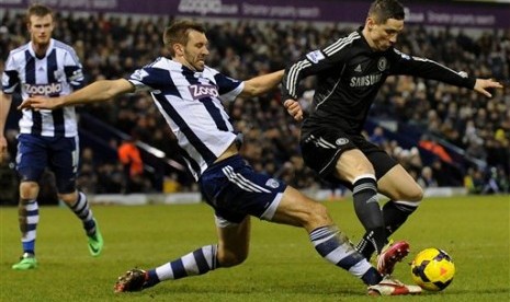 Laga antara West Brom melawan Chelsea di Liga Primer Inggris.