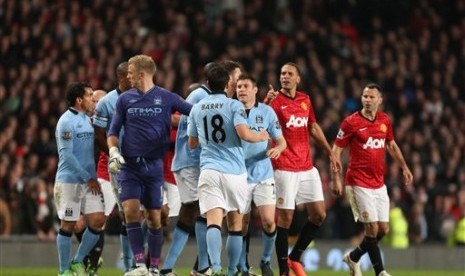 Laga Manchester United versus Manchester City.