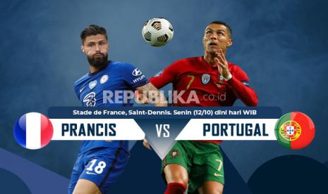 Laga Prancis kontra Portugal di UEFA Nations League menjadi adu ketajaman dua penyerang senior, Olivier Giroud (kiri) dan Cristiano Ronaldo. 