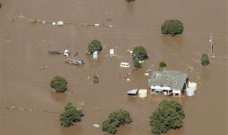 Lahan pertanian terendam banjir di Queensland