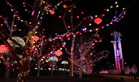 Lampion pada Perayaan Tahun Baru China atau Imlek di Beijing, China.