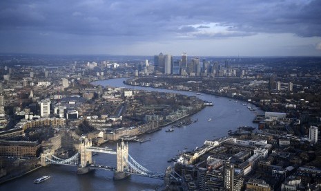 Lansekap kota London, Inggris (ilustrasi)