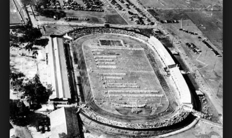 Lapangan IKADA diabadikan dari udara.