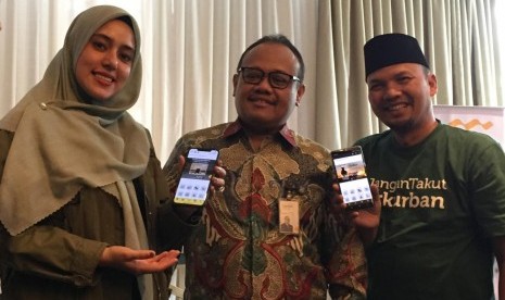 Launching Kerja Sama Mobile Banking Bank Syariah Mandiri (BSM) dengan Dompet Dhuafa digelar di Jakarta Pusat, Kamis (8/8). 