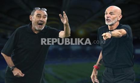 Pelatih Lazio Maurizio Sarri Vs pelatih AC Milan Stefano Pioli.