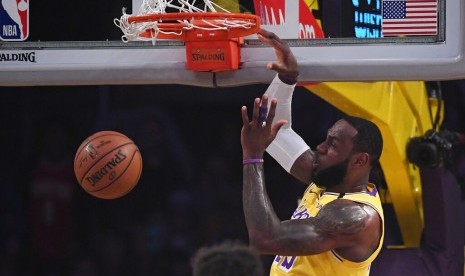 Bintang LA Lakers LeBron James.(AP Photo/Mark J. Terrill)