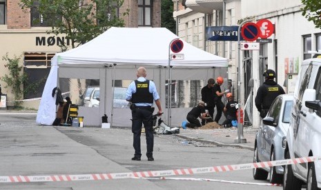 Ledakan terjadi di sebuah kantor polisi di Kopenhagen, Denmark, Sabtu (10/8).