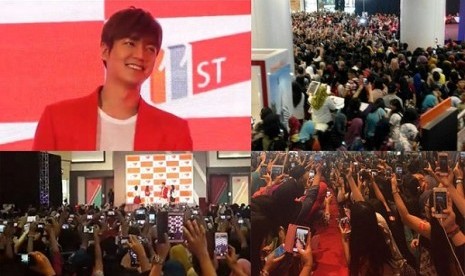 Lee Min Ho saat menyapa penggemarnya di Malaysia 