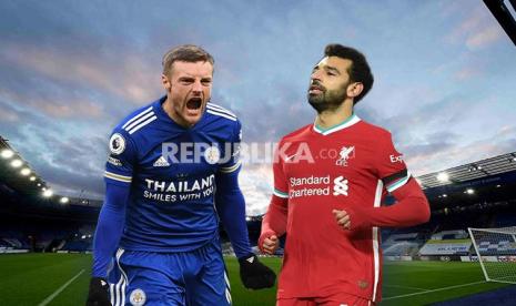 Striker Leicester City Jamie Vardy Vs striker Liverpool Mohamed Salah.