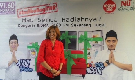 Leli Kamal, station manager Indika 91.60 FM dalam peluncuran program Tebar Hadiah Ramadhan (THR)