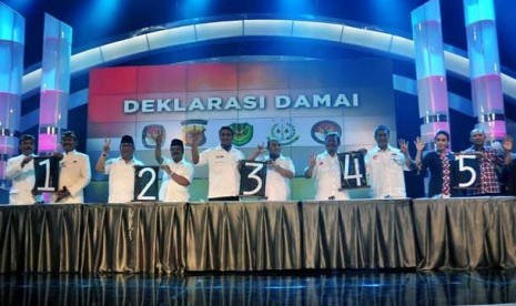 Lima pasangan pasangan calon gubernur (cagub) dan calon wakil gubernur (cawagub) Jabar 2013.