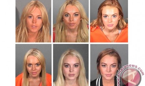 Lindsay Lohan dalam berbagai foto di kepolisian