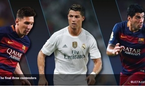 Lionel Messi, Cristiano Ronaldo, dan Luis Suarez