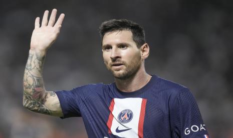 Bintang klub sepak bola Paris Saint-Germain (PSG) Lionel Messi.