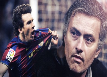 Lionel Messi dan Jose Mourinho