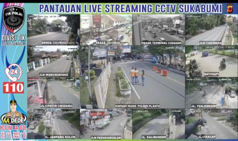 Live streaming pantauan kamera CCTV yang dipasang Polres Sukabumi di sejumlah titik wilayah Kabupaten Sukabumi, Jawa Barat, Selasa (4/4/2023). Jelang Lebaran, Polres Sukabumi Giatkan Patroli Cegah Kriminalitas