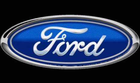 Logo Ford Motor. Ford akan membuka kembali pabriknya pada 18 Mei.