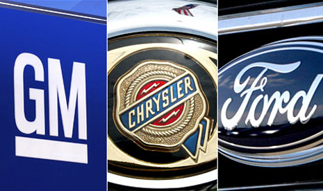 Logo GM, Ford dan Chrysler.