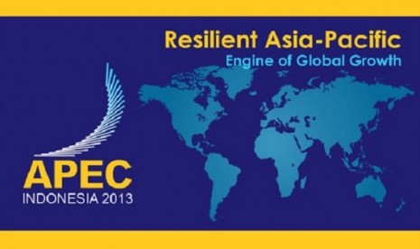 Logo APEC 2013 peta wilayah APEC (Ilustrasi)