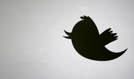 Logo Twitter yang terpampang di Kantor Pusat, San Fransisco, AS.