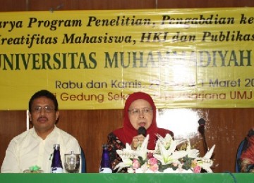 Lokakarya Program Penelitian, Pengabdian Kepada Masyarakat, Kreativitas Mahasiswa, HKI dan Publikasi Bagi Dosen Universitas Muhammadiyah Jakarta (UMJ) 