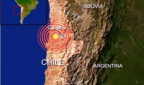 Lokasi gempa di Cili